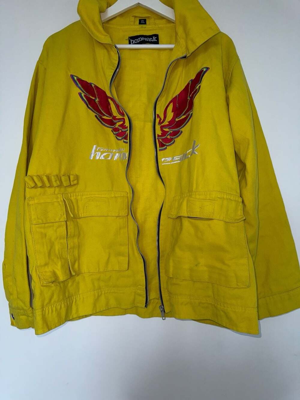 Homesick Formula Yellow Embroidered Utility Jacket Size XL - Picture 4 of 11
